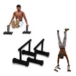 FIRE FITNESS Parallettes Bars for Dip Bars Stand, Pull-Ups stand,Push-Ups stand,strength Training equipments solid metal product for increasing hand stand power and leg flexibility