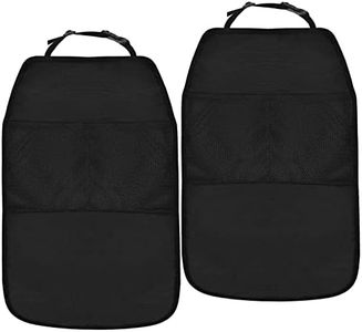 Zsanhua Car Seat Kick Mats, 2 Packs Anti-Dirty Car Back Seat for Kids with Adjustable Strap, Car Seat Protector Cover with 2 Mesh Pockets for Protection of Your Car from Stain, Mud, Scratches