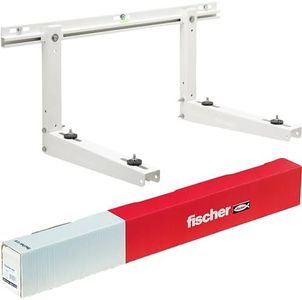 Fischer Staffe per Climatizzatore Unità Esterna KLIMA TOP, Lunghezza Braccio 480 mm, Mensole Acciaio Zincato, Include Sistema di Fissaggio Fischer SX e Piedini Antivibranti