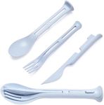 Wheat Straw Utensils Set - Reusable Utensils Set with Case - Portable Cutlery Set, Lunch Box Utensil Set for Work with Spoon, Fork, Knife, and Case - TableWare Set for Kids, Adults - Travel or Camping