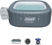 Bestway Coleman Hawaii AirJet Large Square 4 to 6 Person Inflatable Hot Tub Portable Outdoor Spa with 140 AirJets and EnergySense Cover, Grey