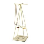 Umbra Prisma Jewelry Stand and Necklace Holder, Also Great for Earrings, Bracelets, and Other Accessories, Brass