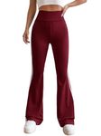 TOPLOT Women's Flare Leg Bell Bottom Pants Trouser (Pant-5159-Maroon-30)