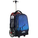 UNIKER Rolling Backpack without Straps for Boys, Roller Travel Bag,Wheeled Bookbag High School,Trolley Middle School Bag for Teens,Schoolbag with Wheels, Falling Stars, Large, Rolling Laptop Bag