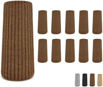 48 Pcs Brown Premium Chair Leg Socks Protectors for Hardwood Floors - Not Falling Off - Easy to Put On - Fits Round and Square Legs - High Elastic Bar Stool Leg Covers - Furniture Pads for All Shapes