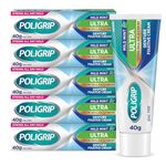 Poligrip Denture Adhesive Cream, False Teeth and Partials Fixative, Ultra, 40 g (Pack of 5)