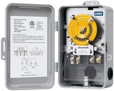 DEWENWILS 24-Hour Mechanical Timer Switch - 208-277VAC DPST, 5HP 40A, Heavy Duty, Manual Override, Ideal for Pool Pump, Water Heater, Lights and Fans, Weatherproof, ETL Listed
