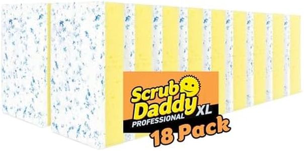 Scrub Daddy Eraser Daddy XL - Large Melamine Foam Sponges for Cleaning - Dual-Sided White Sponges for Wall Cleaning - Removes Dirt & Scuffs - Water-Activated Eraser Sponges for Cleaning (18 Count)