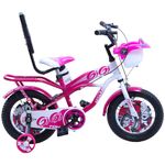 RAW Bicycles Sports Gigi with Training Wheels 14T BMX Single Speed Bicycle Cycle for Kids 3 Years to 5 Years Boys & Girls Pink