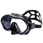 Diving Mask, Snorkel Mask for Adults, Scuba Diving Half Mask, Swimming Goggles with Anti-Fog Impact-Resistant Lens, Waterproof Silicone Nose Cover, & Mesh Bag