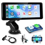 Portable Car Radio Wireless CarPlay Android Auto Screen, Rimoody 6.86 inch Touchscreen Carplay Screen Bluetooth FM Transmitter Airplay Mirror Link Voice Control Mic/AUX for All Vehicles