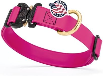 Viper BioThane Dog Collar with Cobra Metal Buckle – Tactical, Odor Resistant, Waterproof Collars for Large Dogs & Medium Dogs – Made in USA (L 15-25in W 1in, Magenta Pink)
