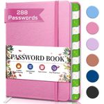 Password Books – Small Password Keeper Book with Alphabetical Tabs, Hardcover Password Notebook & Organizer for Internet Website Address Login, Perfect Pocket Size Password Keeper for Seniors - Pink