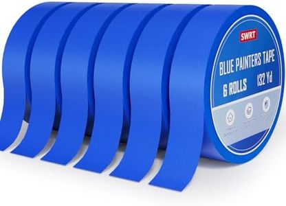 SWRT Blue Painters Tape, 6 Rolls Washi Painters Tape, 1 Inch x 22 Yards – Clean Removal Painters Masking Tape for Painting Walls, Trim & Delicate Surfaces
