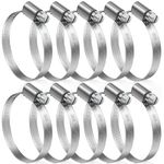 JatilEr 50-70mm Hose Clips, 8 Pcs Adjustable Hose Clamps 304 Stainless Steel Pipe Clips, Pipe Clamps Metal for Securing Hoses or Pipes for Vent Pipe Drain Pipe Exhaust Pipe Water Pipe