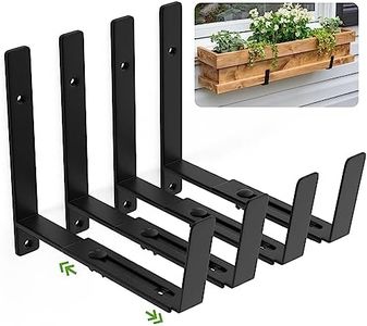 BIOMAND Adjustable Window Box Brackets, 6 to 12 inch Heavy Duty Window Planter Box Brackets, Wall Mount Flower Box Holder, 4 Pack
