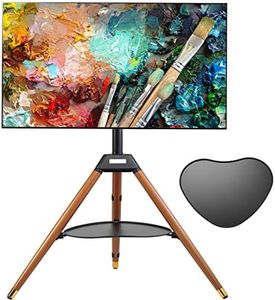 Universal Tripod TV Stand, Tripod Easel TV Stand for 32-65 inch TV, Height Adjustable Studio TV Display Stand with 180° Swivel for Bedroom, Living Room, Corner TV Stand