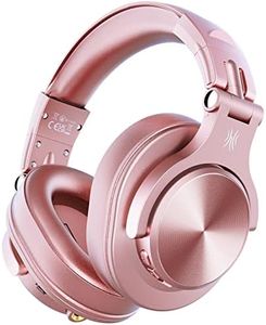 OneOdio Casque Bluetooth sans Fil BT5.2 avec 72 Heures A70, Réduction de Bruit CVC 8.0, 3 Câbles, Léger Confortable, Pliable, Partage de Musique, Compatible Téléphone, DJ, Piano, Guitare (Pink)