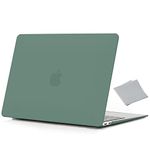 ZAOJUP Compatible with MacBook Air 13 Inch Case M1 2022 2021 2020 2019 2018 Release A2337 A2179 A1932, Slim Matte Plastic Hard Shell Case + Microfiber Cloth, Midnight Green