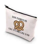 WCGXKO Live Everyday Like It’s Pretzel Day TV Show Inspired Zipper Pouch Makeup Bag, Pretzel Day,