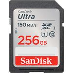 SanDisk 256GB Ultra SDXC Card, SD Card, Memory Card With Up To 150 MB/s Read Speeds, For Entry Level And Mid-range Compact Camera's, Full HD Video, UHS-I, Class 10, U1