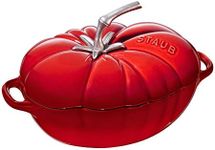 STAUB Cast Iron Dutch Oven 3-qt Tomato Cocotte, Made in France, Serves 2-3, Cherry