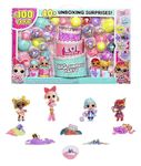 LOL Surprise Big Surprise Party with 4 Collectible Dolls, 40+ Surprises, 100 Value, 6 Unboxing Experiences, Fashions, Sand, Gel Crush, Shell Smash, Fluff, Party Confetti, Crunch Beads, Gift for Girls