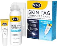 Scholl Complete Care Skin Tag Removal Kit - Safe & Effective Skin Tag Remover - Moisturising Serum Restores Skin's Appearance - Clinically Proven - 12 Treatments Plus Hydrating Serum