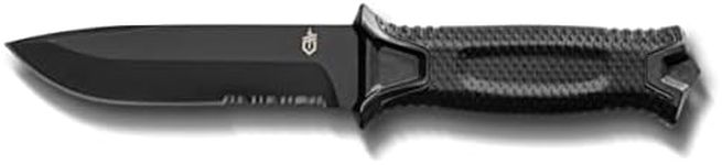 Gerber Gear Strongarm - Fixed Blade Tactical Knife for Survival Gear - Black, Serrated Edge