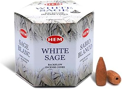Crystal Wonderland White Sage Backflow Incense Cones Hem