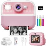 Instant Camera, Front and Back Camera, Double Selfie for Kids with 1080P Videos, Birthday Gifts for Kids Age 3-12, Portable Digital Camera Toy for Kids Age 4 5 6 7