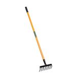 Falcon 08 Steel 8-Teeth Garden Rake with Steel Handle (Multicolor)