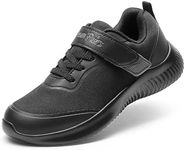 DREAM PAIRS Boys Girls Shoes Kids Tennis EZ-Ons BreezeRunners Running Athletic Walking Sneakers,Size 4 Big Kid,All/Black,Contact-K