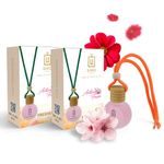 UNOAROMA Active Fresh Car Air Freshener, Long Lasting Hanging car perfume, Toxin-Free Oil in Glass Bottle with Wooden Diffuser, Car Accessories for fresh aroma, Last Up to 60 Days (15mlx2)