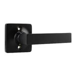 GOBEKOR 2 Pack Black Half Dummy Door Handles Straight Non-Turning Door Lever Square Interior Closet French Door Handle Dummy Levers