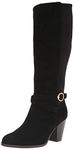 Dr. Scholl's Shoes Women's Knockout High Shaft Boots Knee, Black Fabric, 8 UK