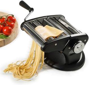 Calphalon Aero Pasta Maker Machine, Manual Pasta Roller & Cutter, Stainless Steel Pasta Maker with Adjustable Thickness Settings for Spaghetti, Fettuccine & Lasagna Sheets