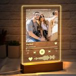 Personalised from Spotify Plaque Music Plaque with Photo Personalised Gifts Valentines Gifts for Men Women Him Boyfriend Girlfriend LED Acrylic Song Gifts for Birthday Christmas