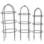 NAYAB Garden Obelisk Iron Trellis Rose Flower Supporter for Climbing Vines and Plants (Set of 3 - Black)