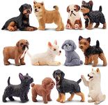 EYSCOTA 12PCS Dog Figurines, Realis