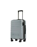 ANTLER - Logo Hard Shell Cabin Suitcase, 55x40x20cm 38L, Lightweight & Small, 4 Spinner Wheels - Adjustable Handle, Carry On, TSA Lock - Cool Grey