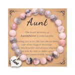 Aunt Christmas Birthday Gifts for Women Aunty Natural Stone Bracelet Gift for Aunt from Niece Aunt Thinking of You Gifts for Auntie Long Distance Gift for Women Best Aunt Ever Gifts