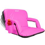 Driftsun Driftsun Stadium Seat Reclining Bleacher Chair Folding with Back/Sport Chair Reclines Perfect for Bleachers Lawns and Backyards (25" XL, Pink)