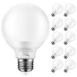 Marxlait 10 Pack Dimmable G25 Globe Light Bulbs LED, 6W=40W Replacement, Daylight White 5000K, E26 Medium Base, Ideal for Bathroom Vanity, Makeup Mirror or Sputnik Light, 120V, Round Light Bulbs