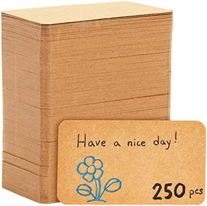 Juvale 250-Pack Blank Index Cards, 2x3.5 in Flashcards for Studying, Small Kraft Paper Cardstock for Making Business Cards, Playing Cards, Gift Tags, Crafts, Bulk Pack, Brown