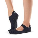 Toesox FT Bellarina Yoga Grip Socks, Black, XS