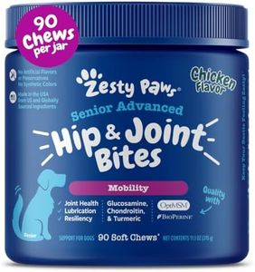 Zesty Paws Mobility Bites Joint Supplement for Dogs - Hip and Joint Chews for Dogs - Glucosamine for Dogs, Chondroitin, & MSM + Vitamins C and E for Dog Joint Relief - Adv Chicken - 90 Count