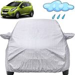 Autofact Waterproof Car Body Cover Compatible with Chevrolet Beat (2008 to 2017) with Mirror Pockets (Shinning Silver)