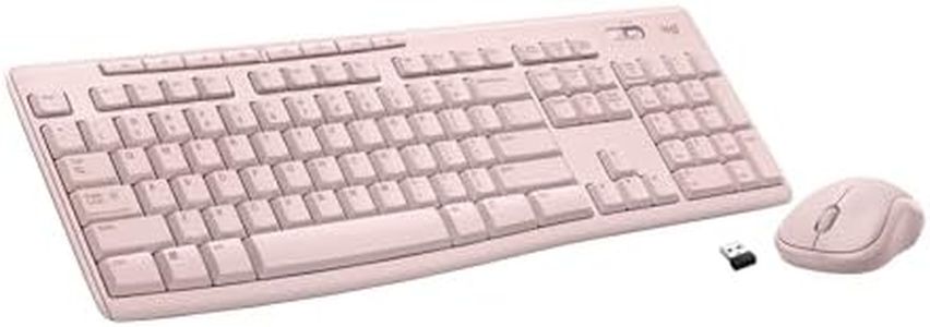 Logitech MK270 Full Size Wireless Keyboard and Mouse Combo - Rose | Full size keyboard with spill-resistant design, compact ambidextrous mouse, connect via single included USB-A Nano Receiver