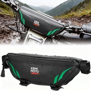 KEMIMOTO Motorcycle Handlebar Bag Universal Waterproof Front Storage Bag Compatible with Sur-Ron Light Bee X and S X160 X260 Talaria Sting Electric Dirt Bike, Green 1L
